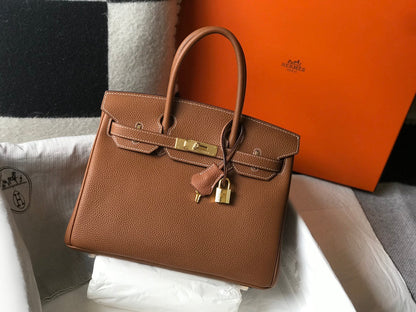 HERMES Togo Leather Gold