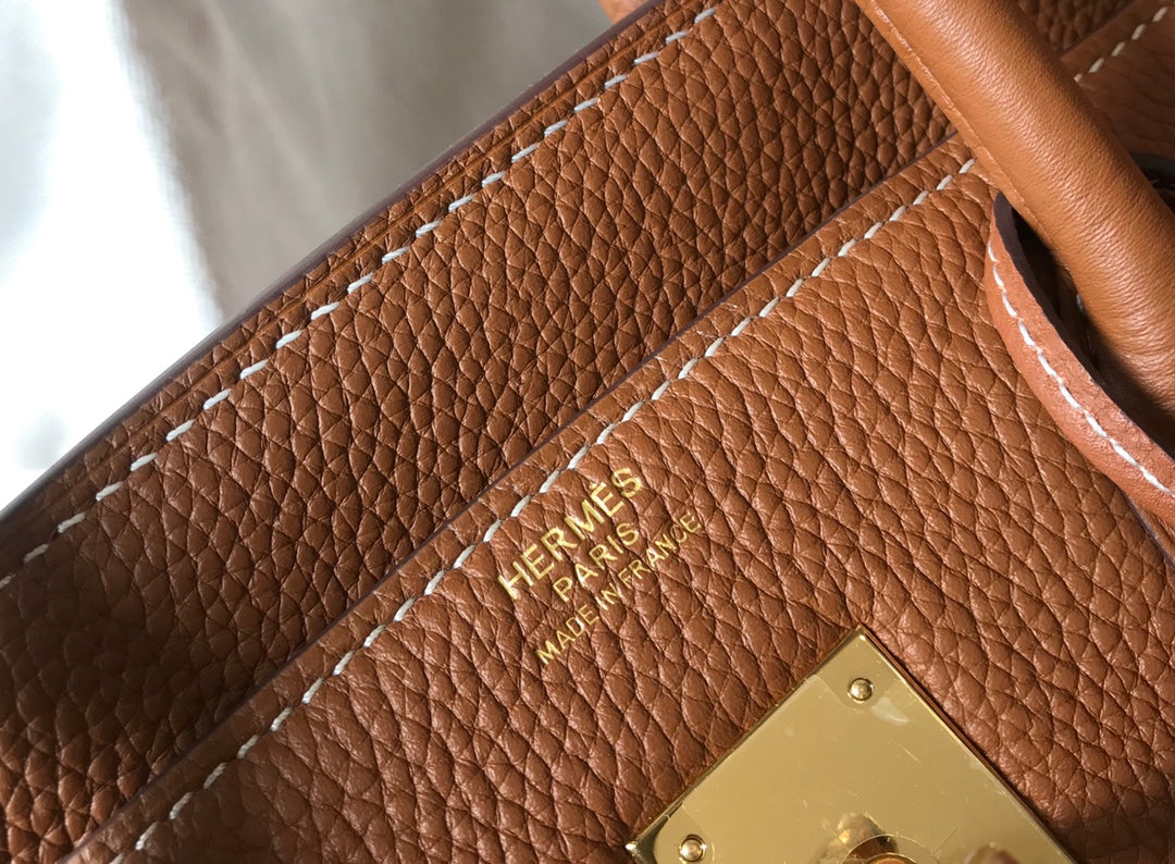 HERMES Togo Leather Gold