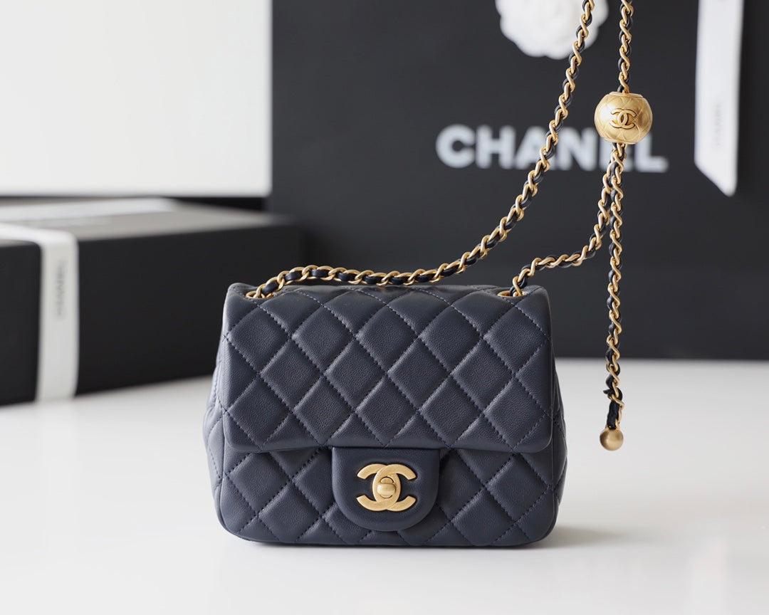 CHANEL Classic Mini Flap Bag Navy Blue