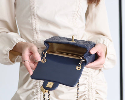 CHANEL Classic Mini Flap Bag Navy Blue