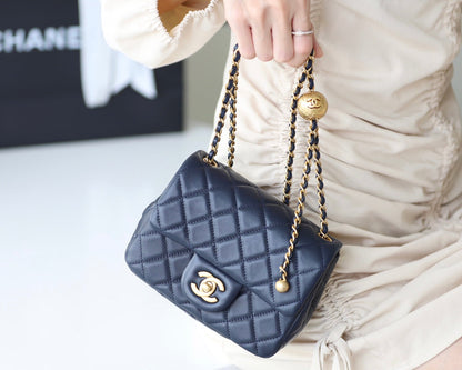 CHANEL Classic Mini Flap Bag Navy Blue