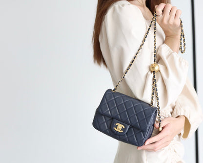 CHANEL Classic Mini Flap Bag Navy Blue