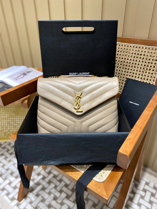 YSL Loulou Medium Bag Beige