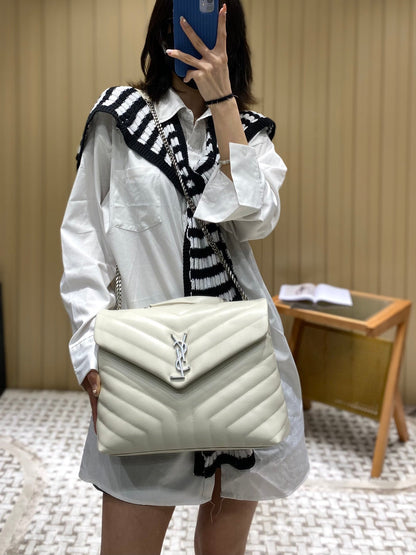 YSL Loulou Medium Bag White