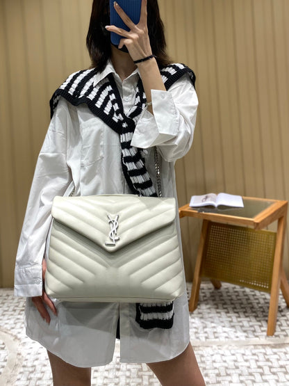 YSL Loulou Medium Bag White