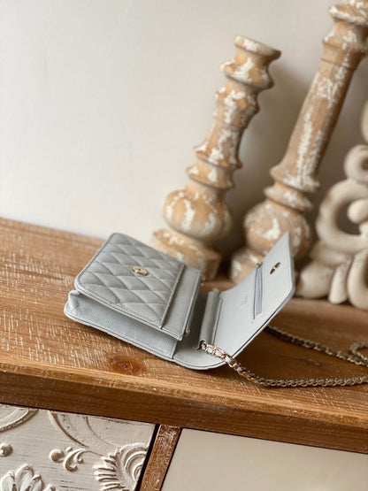 CHANEL Classic Wallet On Chain Grey