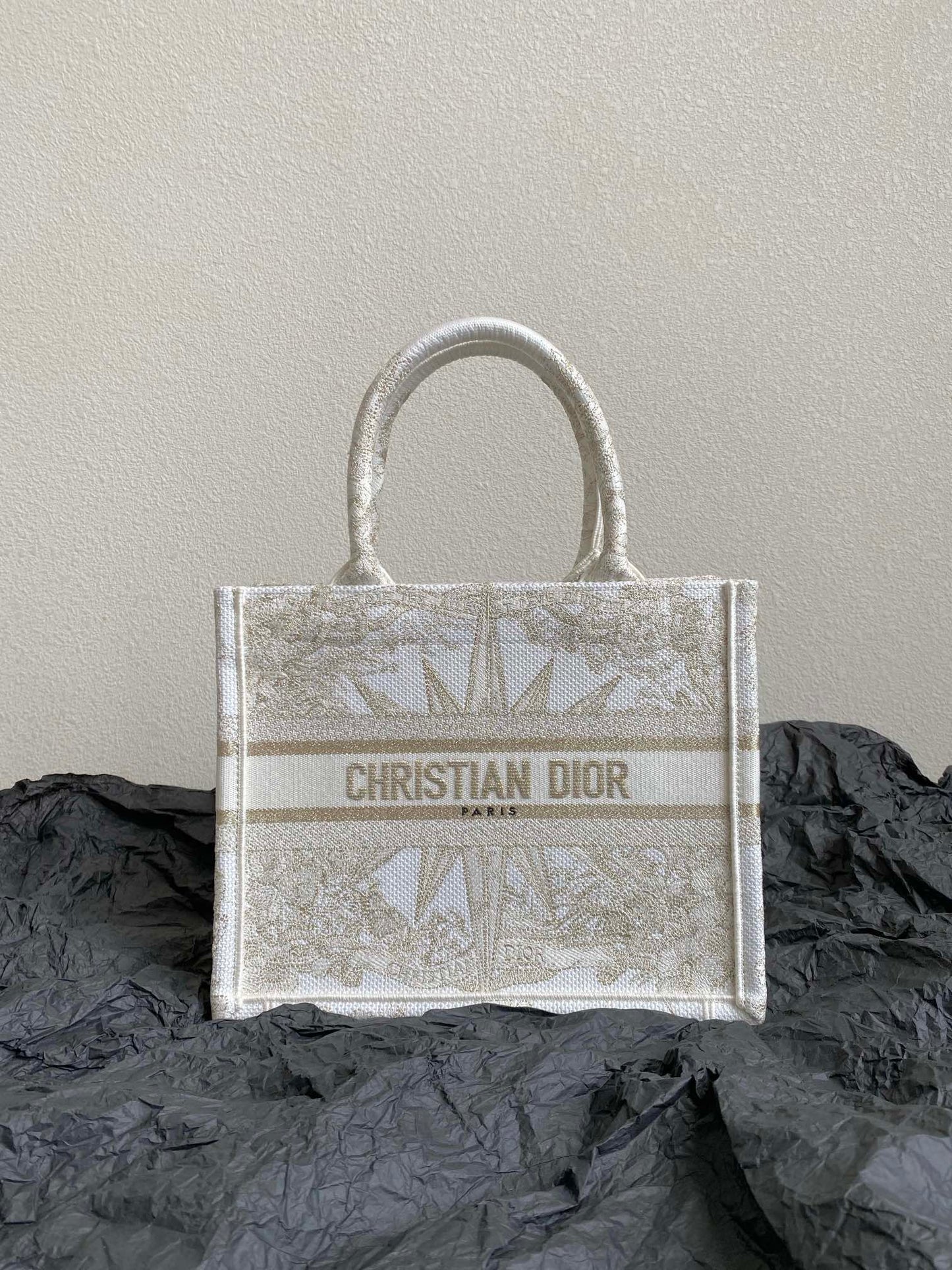 DIOR Book Tote Small Dior Rêve d'Infini Embroidery with Gold-Tone Metallic Thread