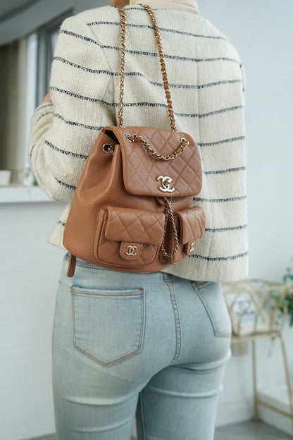 CHANEL 23P Small Backpack Brown