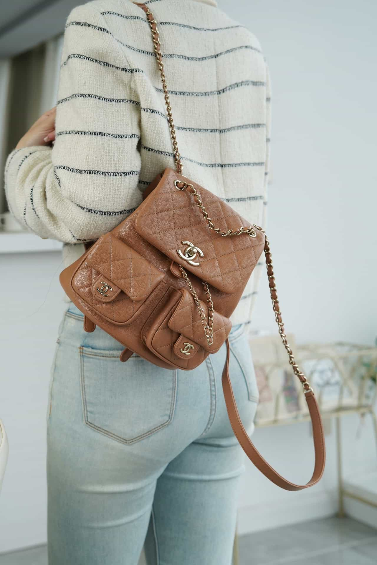 CHANEL 23P Small Backpack Brown