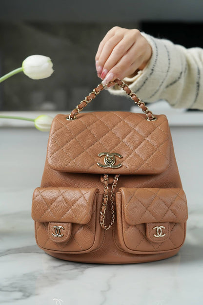 CHANEL 23P Small Backpack Brown