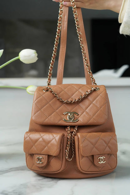 CHANEL 23P Small Backpack Brown