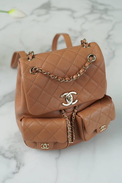 CHANEL 23P Small Backpack Brown